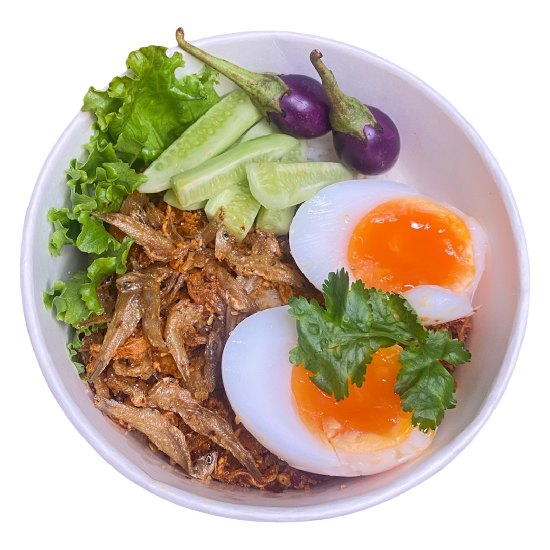 ข้าวราดน้ำพริกปลาซิวแก้ว